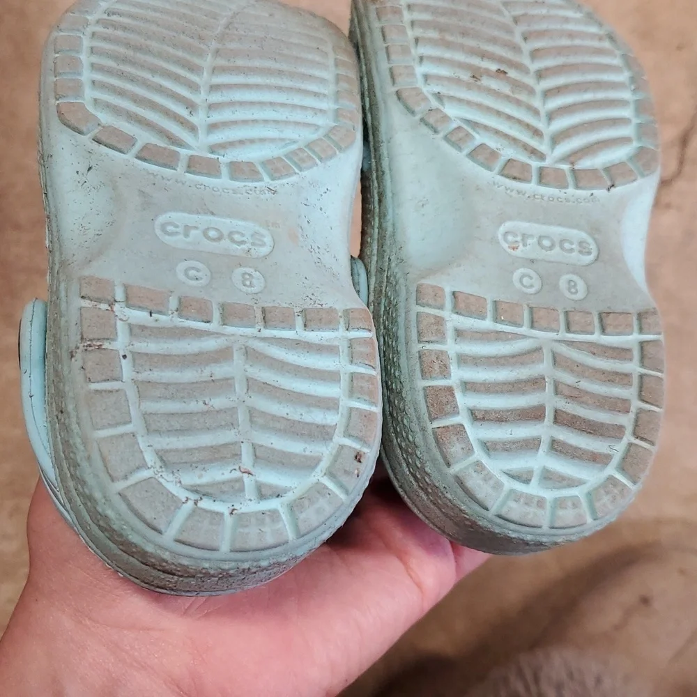 CROCS Blue Sparkle Sandals with Perforated Design